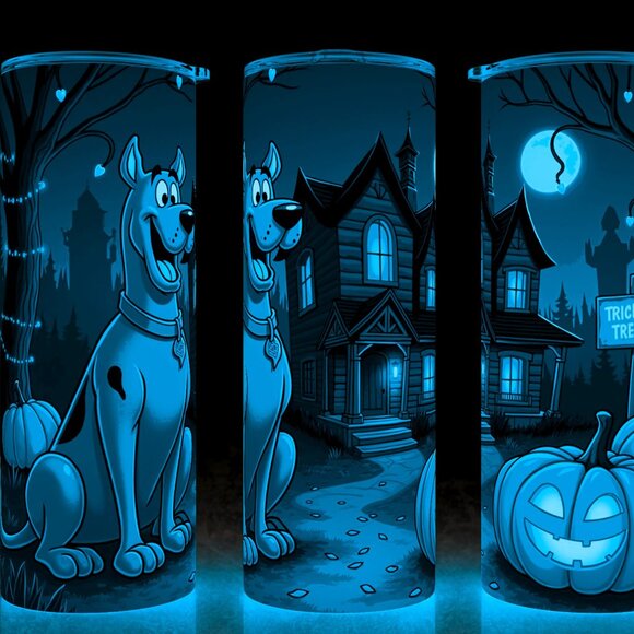 Glow in the Dark Scooby Doo Haunted House Halloween Cup Mug Tumbler 20oz - Picture 1 of 4